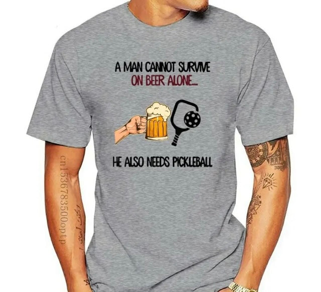 Beer Alone Pickleball Short Sleeve T-Shirt