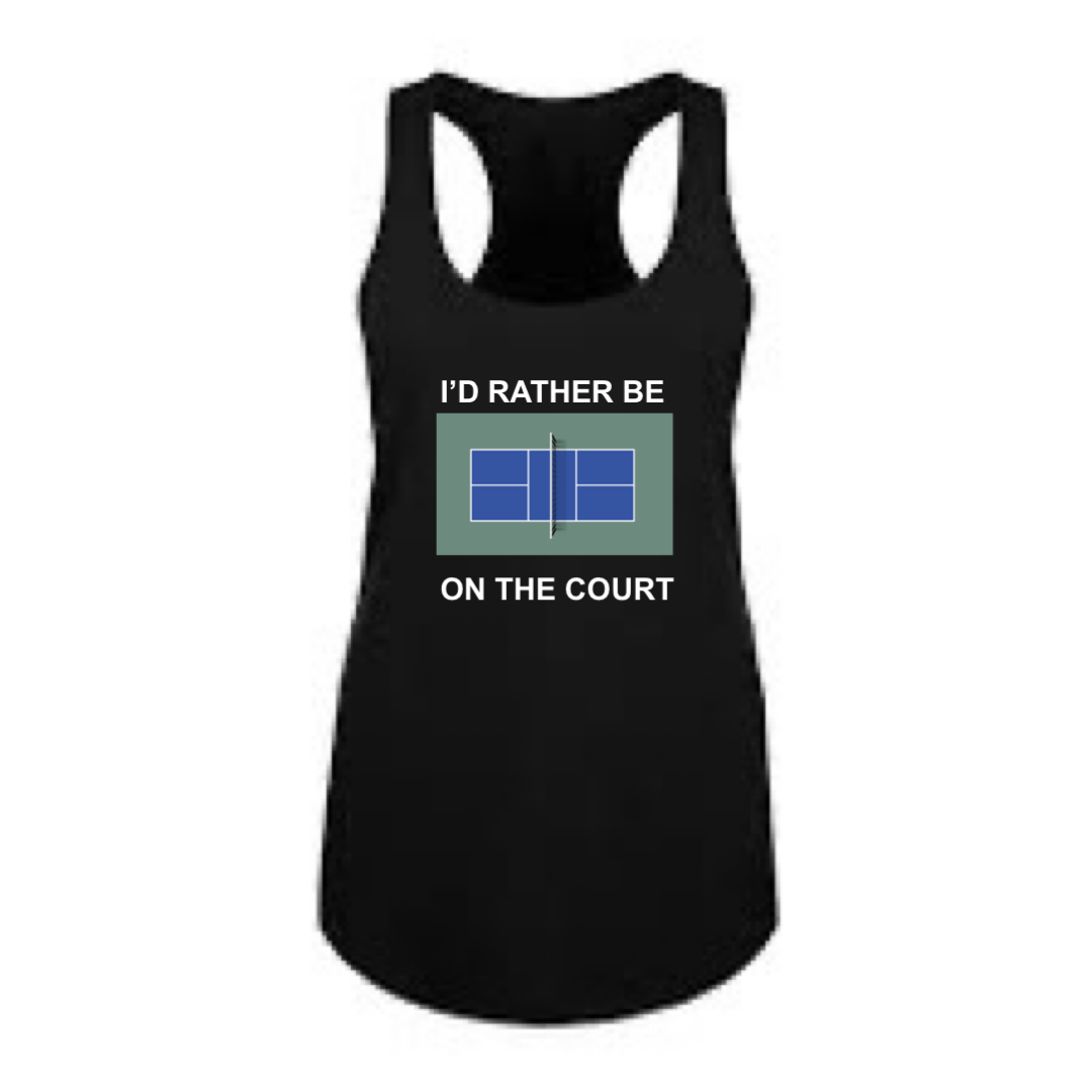 I'd Rather be on the Court Women's Racerback Shirt