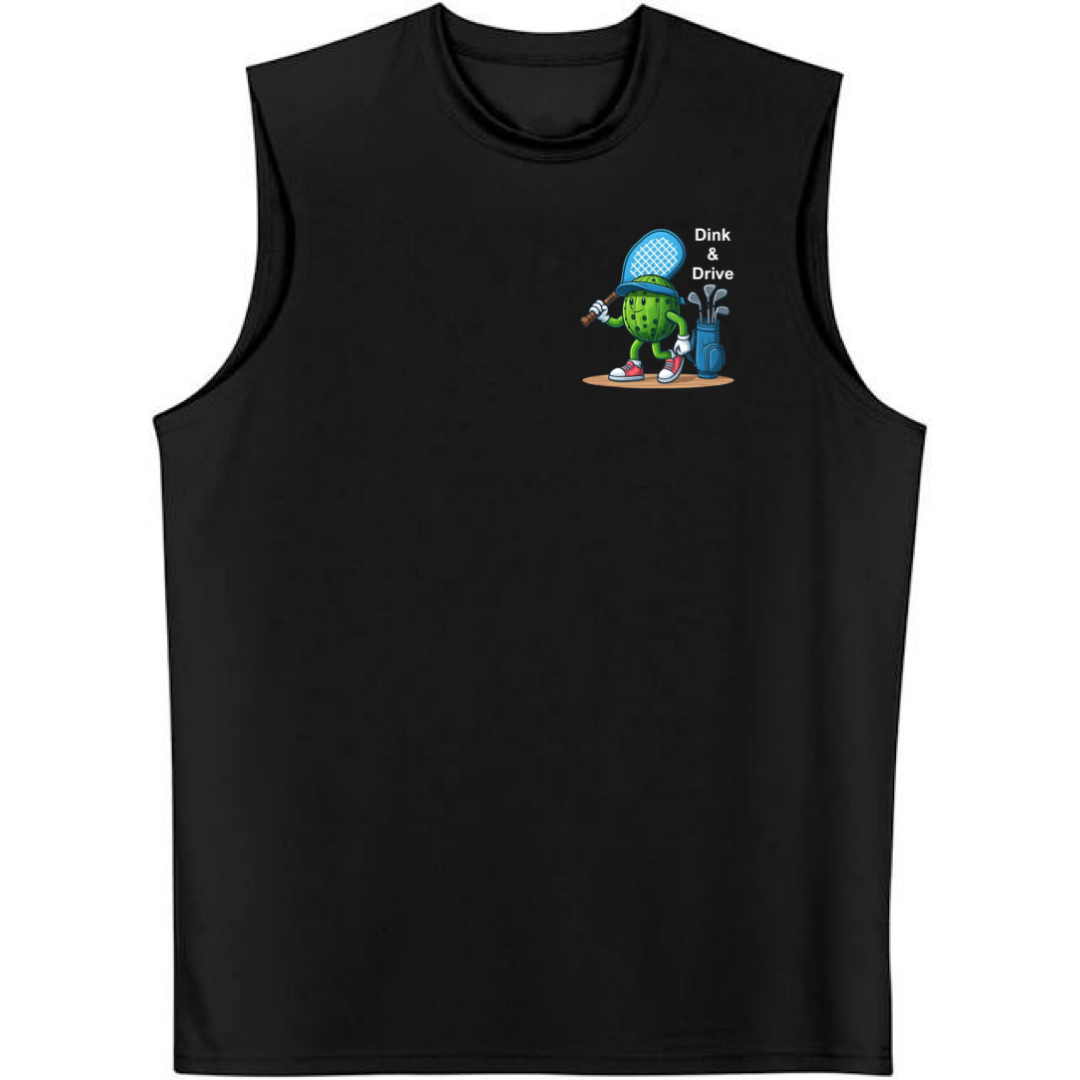 Dink and Drive Pickleball Tank Top Chest Logo
