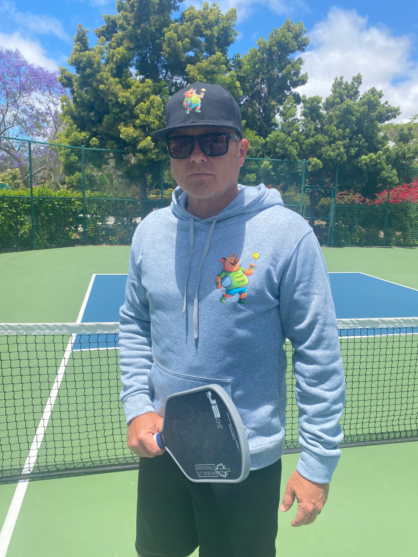 Court Hogs Chest Logo Pickleball Hoodie