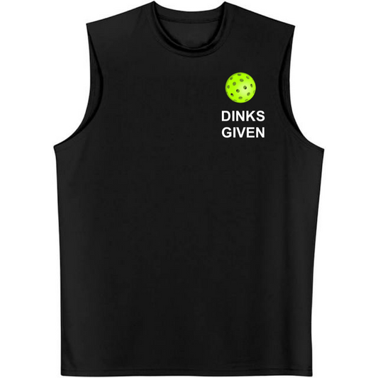 0 Dinks Given Chest Logo Pickleball Tank Top