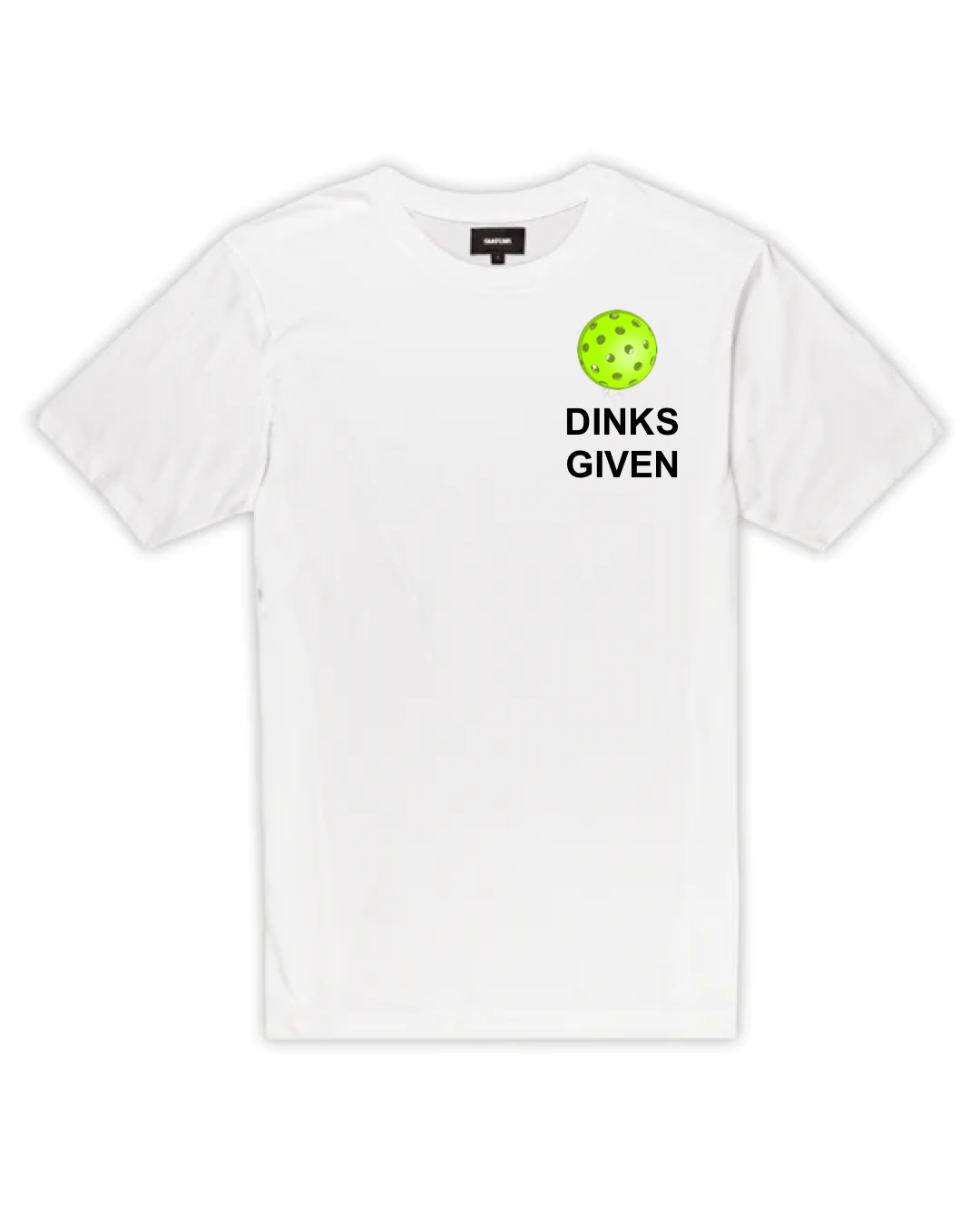 0 Dinks Given Chest Logo Pickleball Short Sleeve T-Shirt