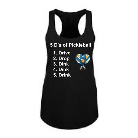 5 D's of Pickleball Women's Racerback Shirt