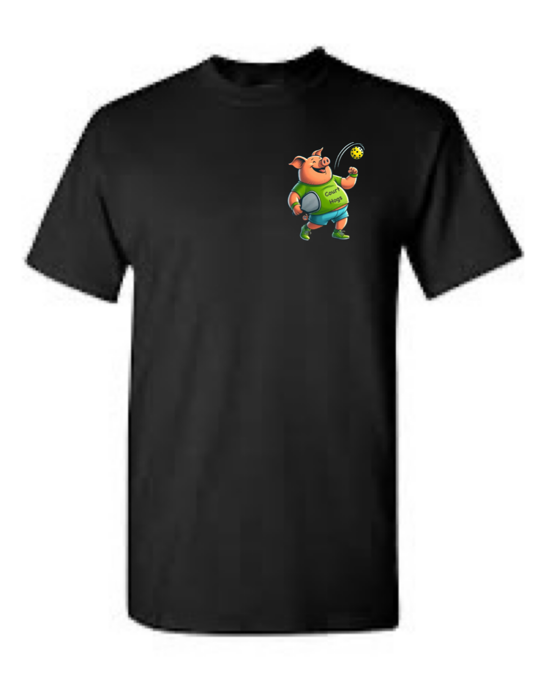 Court Hogs chest logo Pickleball Short Sleeve T-Shirt