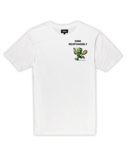 Dink Responsibly chest logo Pickleball Short Sleeve T-Shirt