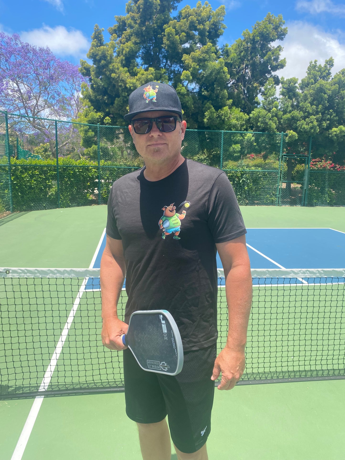 Court Hogs chest logo Pickleball Short Sleeve T-Shirt