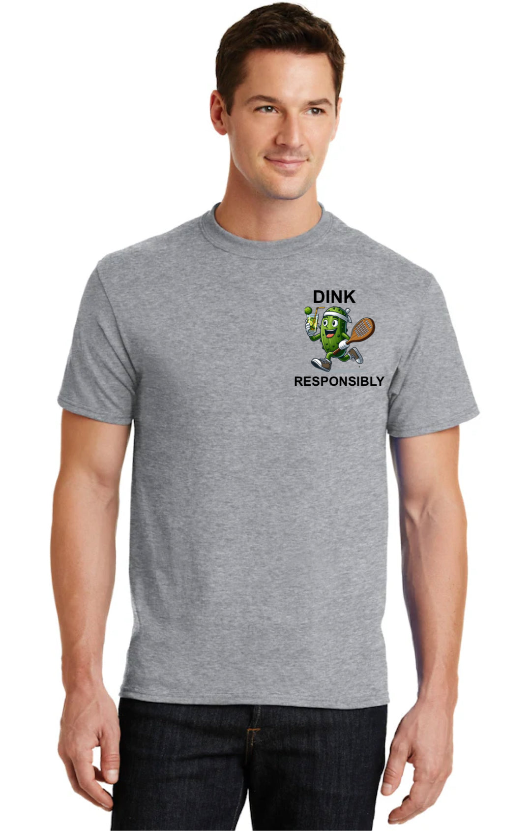 Dink Responsibly chest logo Pickleball Short Sleeve T-Shirt