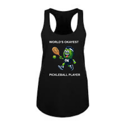 World's Okayest Pickleball Player Women's Racerback Shirt